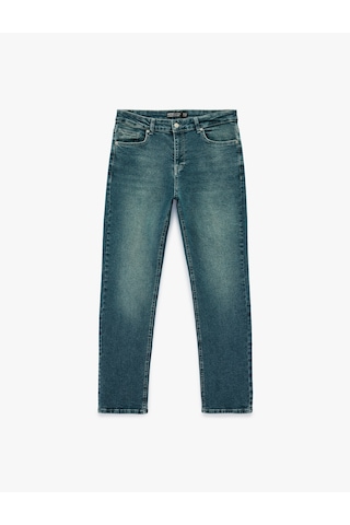 Koton Pamuklu Normal Bel Straight Fit Jean Pantolon - Mark Jean Orta İndigo 6sam40322nd