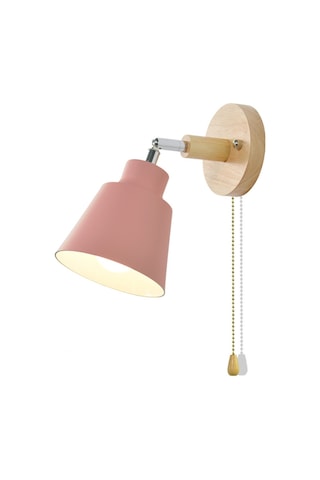 Moveevo Pembe Ahşap Zıplayıcı Anahtarlı Duvar Lambası - Modern Minimalist Stili, Odalar Ve Salonlar İçin Dekoratif Arka Plan Aydınlatması, 12cm Taban, E27 Lamba Tabanı Işık Kaynağı Dahil Değil Diğer