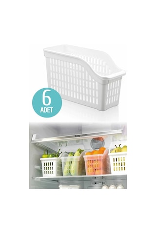 6 Adet Buzdolabı Düzenleyici, Dolap Içi Düzenleyici Organizer Gri
