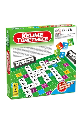 Ahşap Kelime Türetme Oyunu - Ahşap Kelime Türetmece 29x29cm