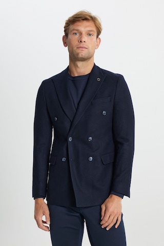 Ac&co Erkek Lacı Yünlü Slim Fit Dar Kesim Kırlangıç Yaka Kapak Cepli Blazer Ceket