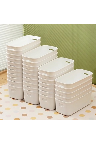Çeşitli Saklama Kutusu Büyük Çekmece Bölme Masaüstü Aperatifler Telefon Kılıfı Bitirme Sepet Mutfak Saklama Kutusu 10 Paket Bej