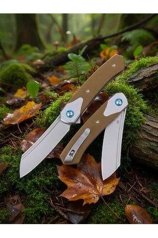 Knivox Browning Premium G10 Kabze D2 Çelik Klasik Modern Katlanır Bıçak Kahverengi