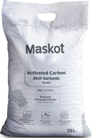 Maskot Aktif Karbonlu Kedi Kumu 20 L
