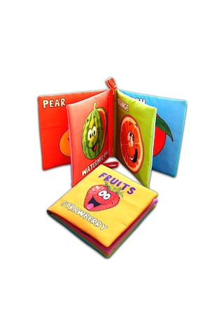 Tox İngilizce Meyveler Kumaş Sessiz Kitap E126 - Bez Kitap , Eğitici Oyuncak , Yumuşak Ve Hışırtılı