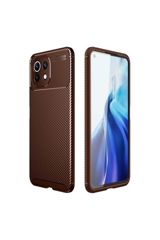 Xiaomi Mi 11 Lite Kılıf Zore Negro Karbon Tasarım Silikon Kılıf