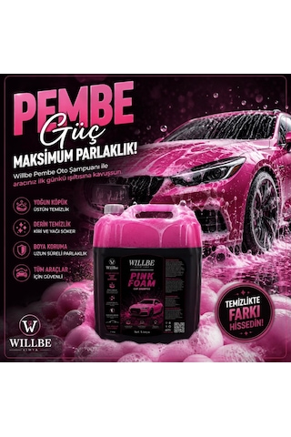 Willbe Auto Care Pembe Oto Şampuanı 5 Kg Pink Foam