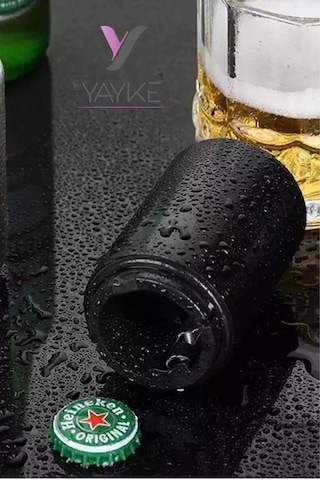 Yayke Silindir Şeklinde Plastik Şişe Açacağı Otomatik Siyah