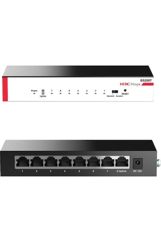 H3c Magic BS208T 8 Port GigaBit 1 Port GigaBit Uplink Metal Kasa Yönetilemez Masaüstü Switch