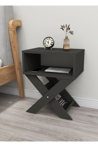 Enda Home X Ayaklı Dergilikli Başucu Komodin Yan Sehpa Yatak Yanı Sehpa