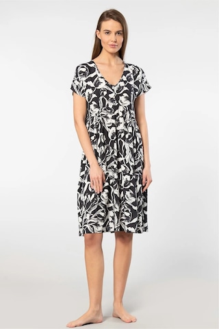 Türen 3602 Kadın Kısa Kollu Dokuma Kloş Elbise-siyah Siyah