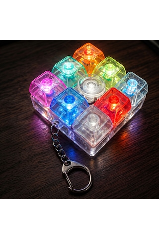Forzacase 8 Tuş Mavi Switch Rgb Mekanik Tuş Takımı Keycap Anahtarlık - Fc1220 Çok Renkli