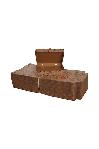 Mi x Baskılı Pizza Kutusu 24 CM 24 x 24 x 4 CM  300 Adet