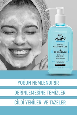 Algro Kuru ve Hassas Ciltler İçin Yüz Temizleme Jeli 250 ML