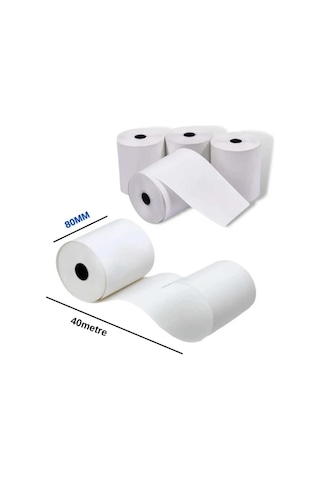 Termal Adisyon Yazıcı Kağıdı Rulosu 80x40 Adisyon Yazıcı Kağıdı 50 Adet