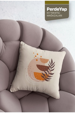 Bohem Duvar Tabloları Yapraklar Desenli 4lü Dijital Baskılı Kırlent Kılıfı 43 X 43 Cm Krem 044 Krem-hardal