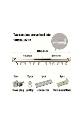 Sandwich Kaplamasız 140cm Motion003 Altın Duş Perde Rayı Sessiz Ve Delme Yok Altın Kayan Duş Aksesuarları Altın