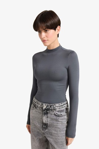 Defacto Yarım Balıkçı Yaka Uzun Kollu Çıtçıtlı Body F9242ax25auar58 Antrasit