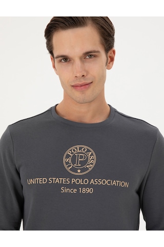U.S. Polo Assn. Erkek Regular Fit Bisiklet Yaka Antrasit Sweatshirt 50293424-VR006