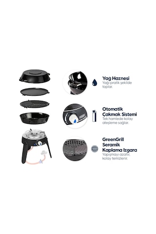Aygaz Safari Chef 30 Lp Barbekü - Tüplü Gümüş - Siyah