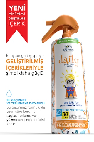 Babyton Bebek ve Çocuklar Için Doğal Güneş Koruyucu Sprey 200 ML
