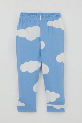 Breeze Erkek Bebek Pijama Takımı Omuzdan Patlı Bulut Desenli 4 Ay-1 Yaş, Mavi Mavi