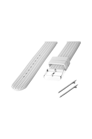 Fado 22 Mm Akıllı Pimli Silikon Baskılı Desenli Beyaz Saat Kordonu Kayışı 78 Beyaz