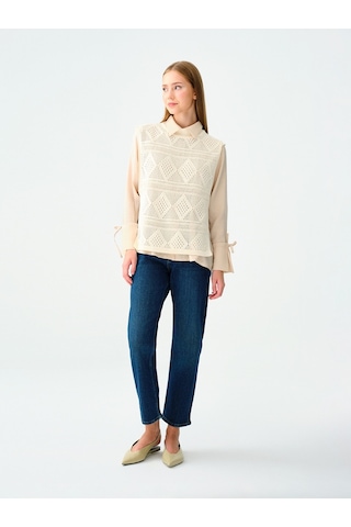 LOFT Loose Fit Kadın Kazak Ekru