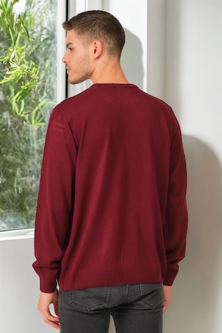 V0091 Dewberry Erkek Battal Oversıze Kazak-düz Bordo Düz Bordo