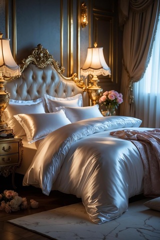 Beyaz Saten Nevresim Takımı Çift Kişilik Çarşaflı 4 Oxford Yastık Kılıflı 200x220 Premium Set Çok Renkli