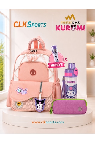 Masterpack Deluxe Anaokulu Çantası , Kalem Çantası , Kuromi Suluk Matara Hediye Pembe