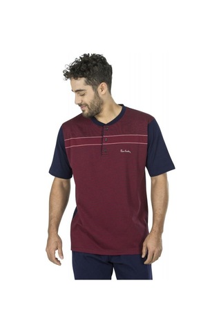 Pierre Cardin 5452 Erkek Pamuk Jakarlı 3'lü Pijama Takım Bordo