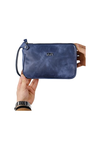 Mft Leather Hakiki Deri Unisex El Çantası Moon Bag 4381 Tiguan Lacivert