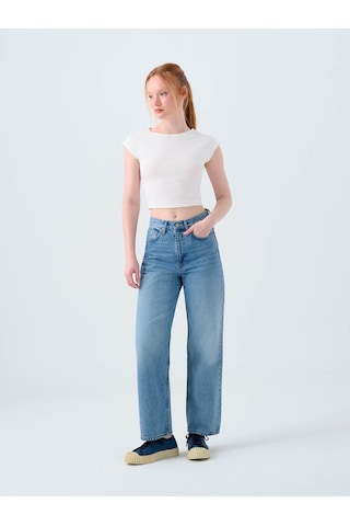 Straight Regular Fit Mavi Kadın Jean Pantolon Lf2039819 Mavi