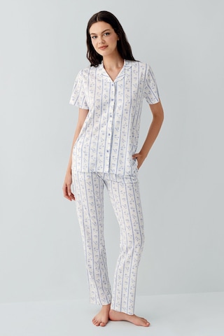 Arnetta Kadın Mavi Gömlek Pijama Takım Ar3619-s-v1 Mavi