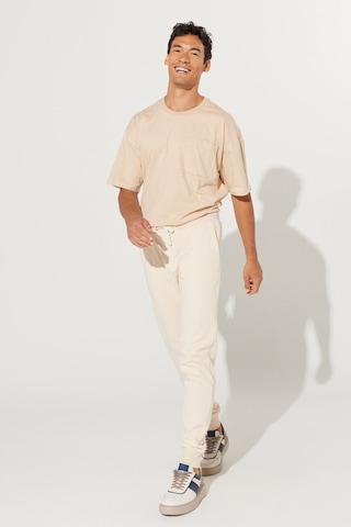 AC&Co / Altınyıldız Classics Erkek Bej Standart Fit Normal Kesim %100 Pamuk Cepli Rahat Eşofman Altı Bej