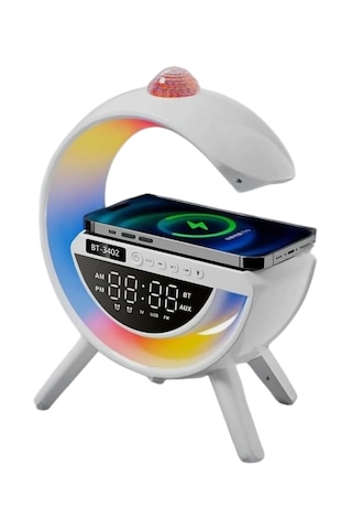 Beemen Masaüstü Led Rgb Gece Lambası Dijital Saat Bluetooth Hoparlör