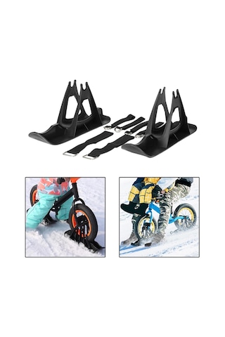 Suntek Kış Kar Kızağı Bisiklet Kayak Kızak Spor Siyah Siyah