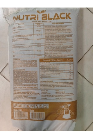 Nutri Black Granül 25 Kg Organik Madde İçerikli Karışım Toprak Düzenleyici Gübre 25 KG