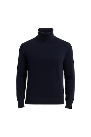 Huffa Erkek Slim Fit Boğazlı Erkek Triko-7430 Lacivert