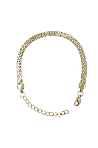 Çelik Bileklik Sık Örme Lüks Model 4 Mm Genişlik 19 Cm Uzunluk 5 Cm Ek Altın Sarısı Gold Altın