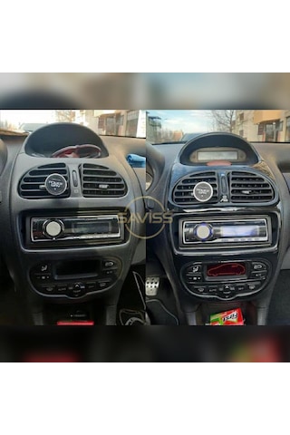 Peugeot 206 - 1998-2000  8 Parça Parlak Siyah Konsol ve Trim Kaplama,Maun Kaplama (Parlak Siyah)