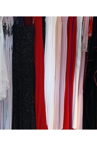 9Fashion Yavuz Siyah Boğazı Taş Islemeli Abiye