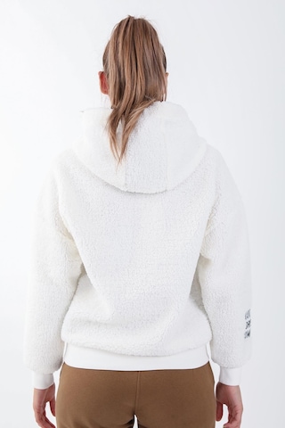 Maraton Sportswear Comfort Kadın Kapşonlu Uzun Kol Basic Ekru Sweatshirt 21443-ekru