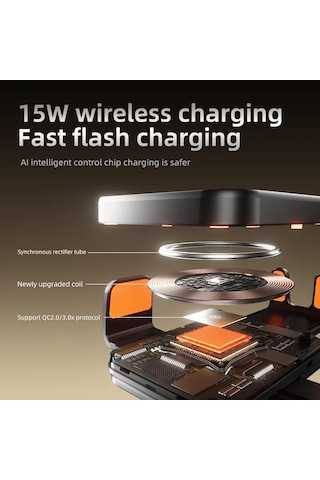 Sd15 15w Hızlı Kablosuz Şarjlı Araç Telefon Tutucu - Rgb Işıklı, Havalandırma Uyumlu, Sarsıntı Önleyici Otomatik Kavramalı