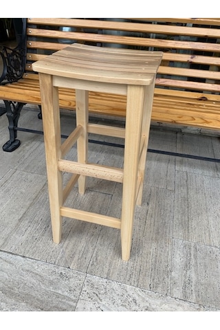 Ahşap Çıtalı 60 Cm Bar Taburesi Naturel Kayın Renk Çok Renkli