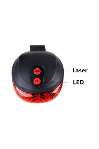 Arka Stop Lazer 5 Led Li - 3 Fonksiyonlu Pil Dahil Jy-1l Siyah - Kırmızı