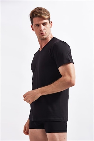 Josejuan 3'lü Erkek Atlet V Yaka Yarım Kollu Suprem %100 Pamuk 3307-3'lü Siyah
