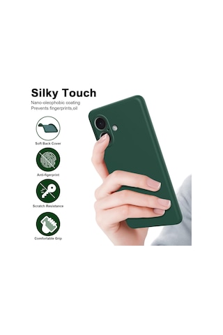 Oppo A6x İle Uyumlu Kılıf Içi Kadife Lansman Tasarım Telefon Kılıfı Kapak Koyu Yeşil