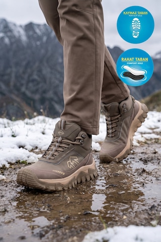 Guja Haki Bağcıklı Kalın Kaymaz Tabanlı Erkek Outdoor Trekking Bot 26k513